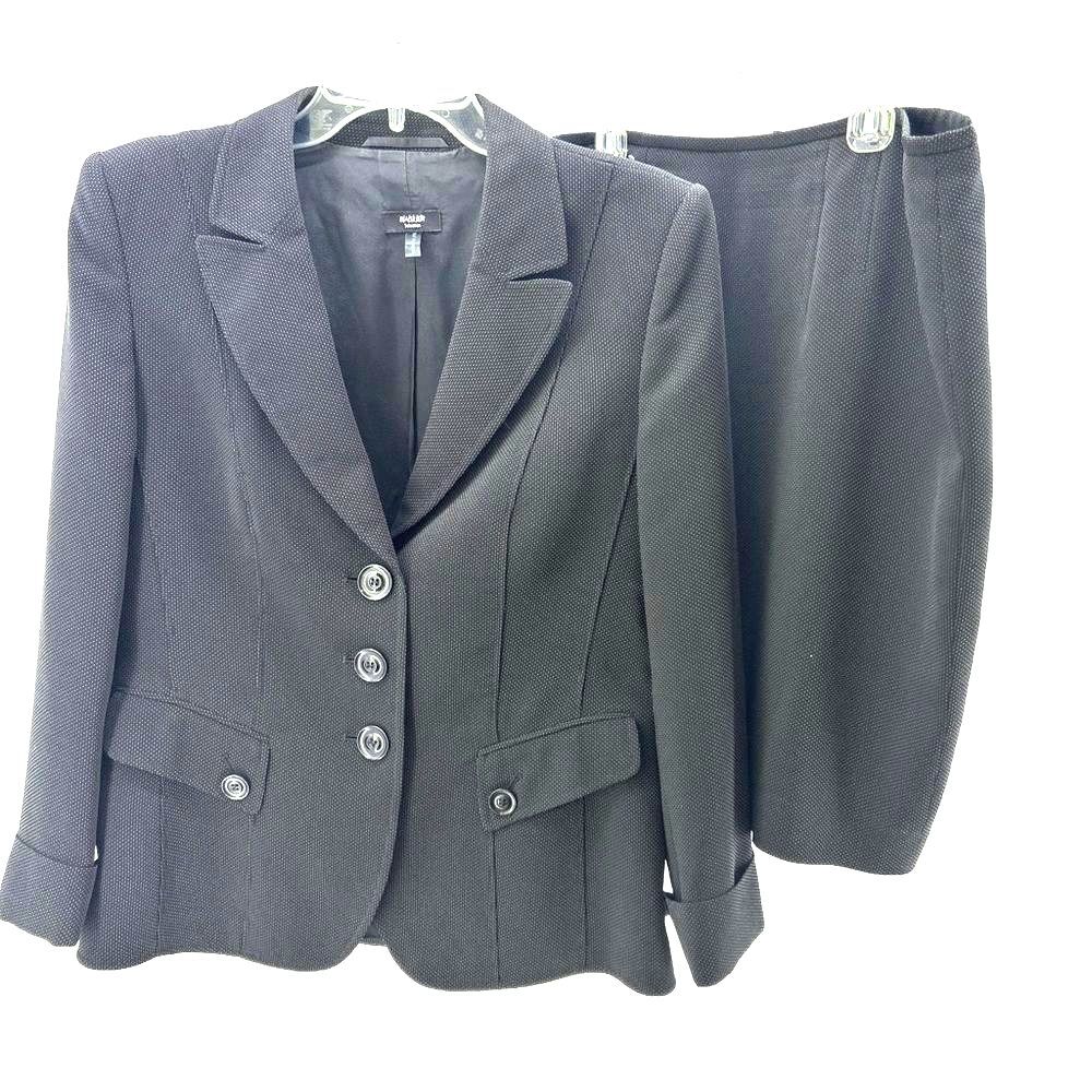 Basler Selection Black and White Dot Blazer and Skirt Set
